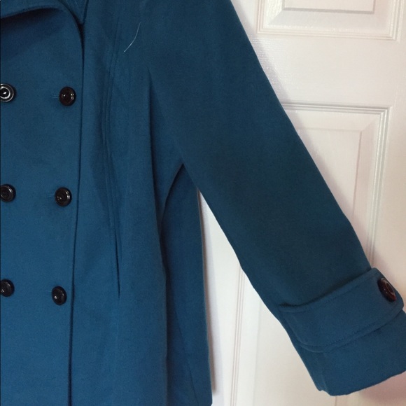 ✨NWT✨ Long Soft Dark Turqoise Peacoat - Picture 6 of 8